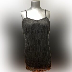 Dreamgirl Black Fringe Mini Dress